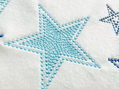 Stars pearl stitch outline Star SET of 6 types machine embroidery