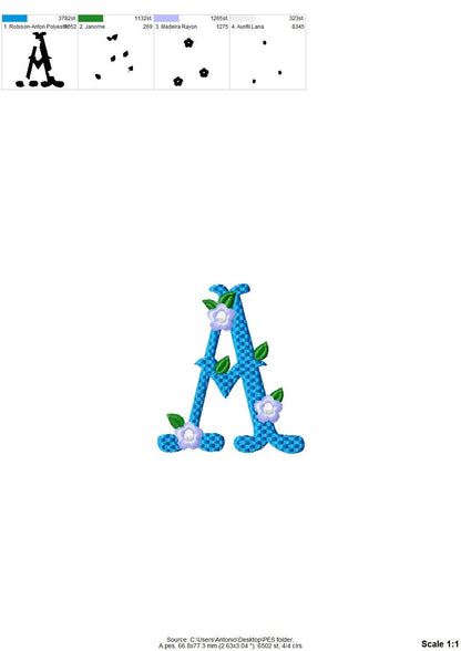 Fishtail Floral And Plain Font Set