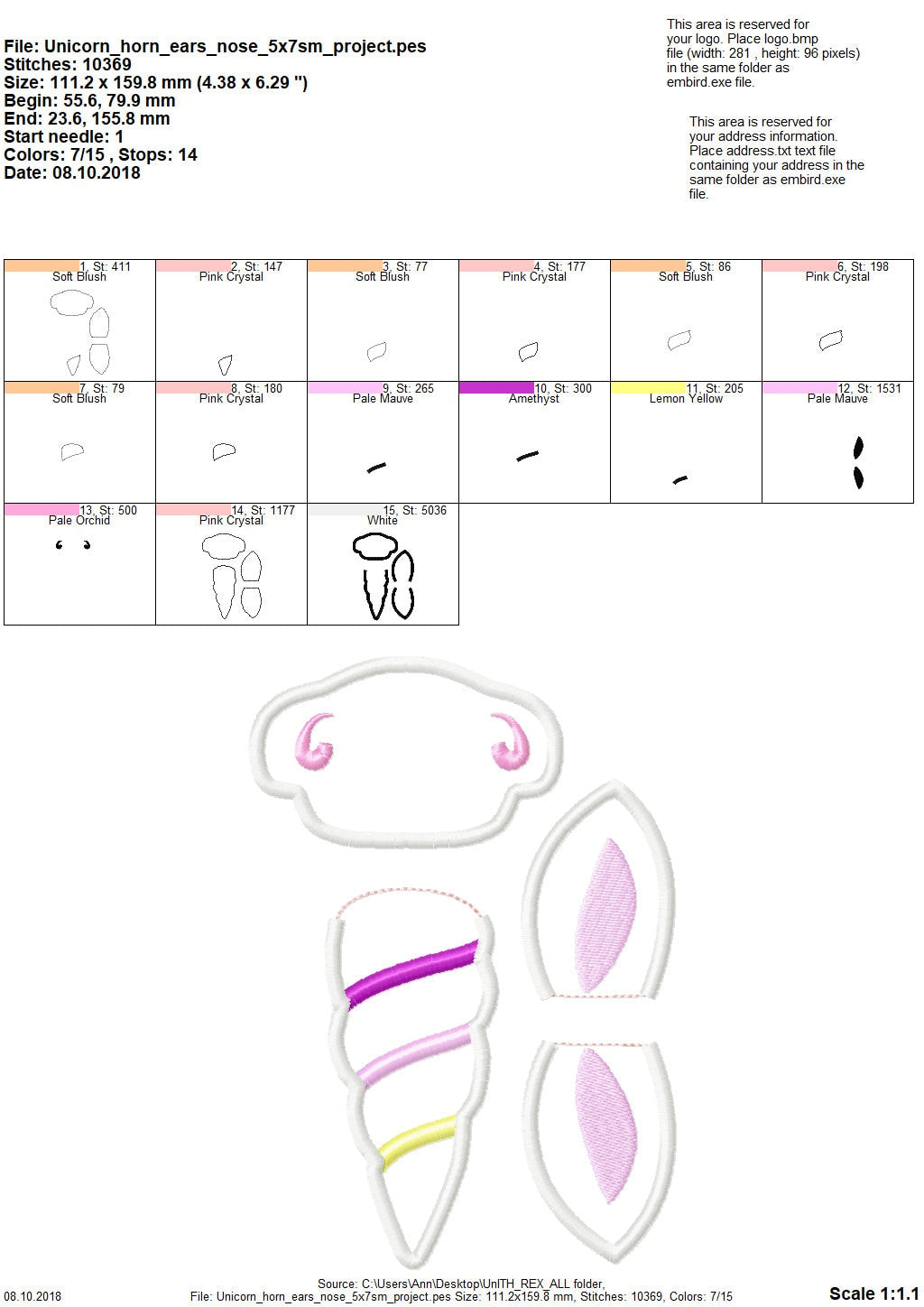 Unicorn Hooded Towel ITH