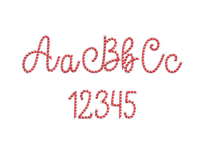 Christmas Candy Cane Striped Font