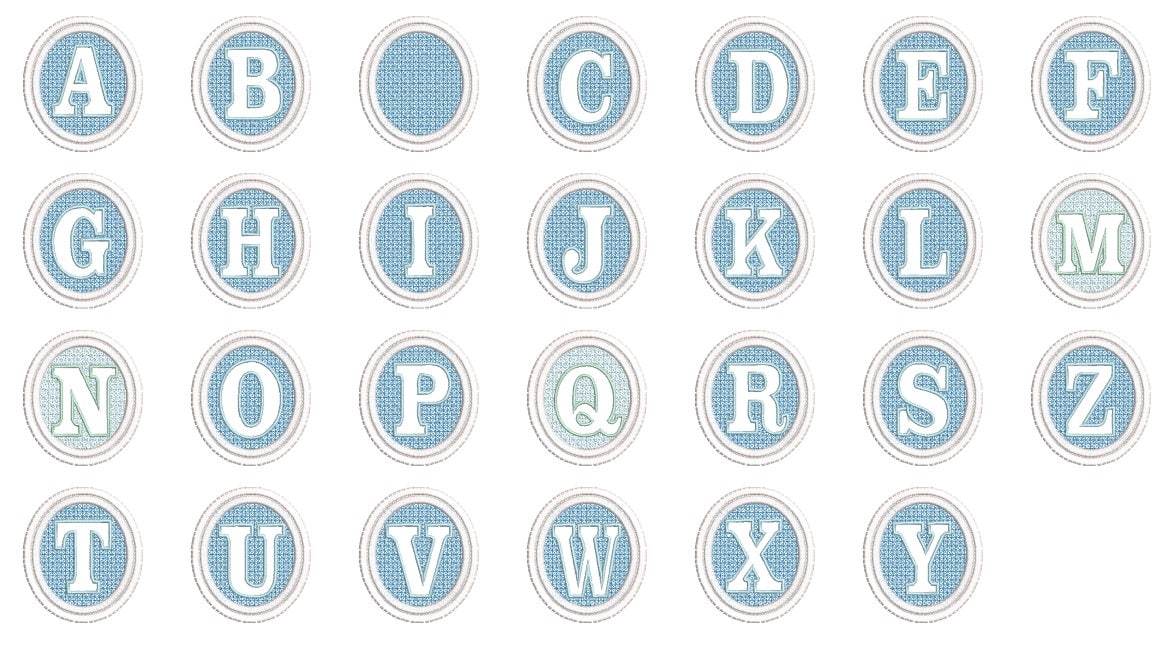 Fringed Monogram Frame and Embossed Font