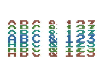 Pixel Miner Stacked Font Fill Stitch