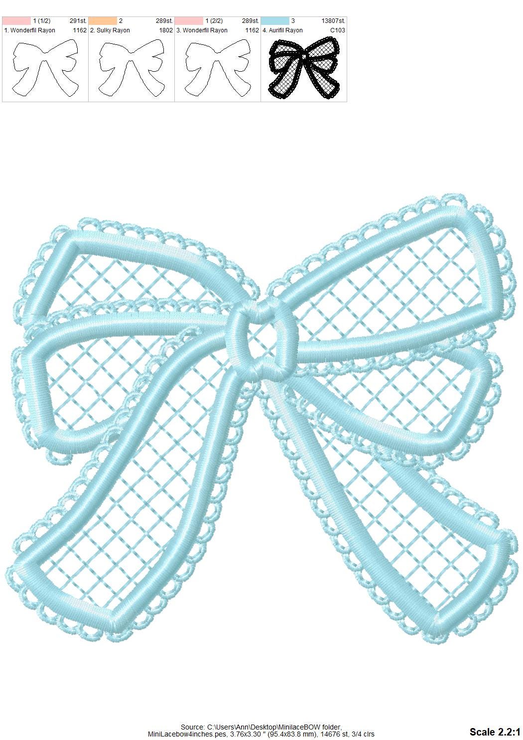 Mini Small Lace Bow Applique