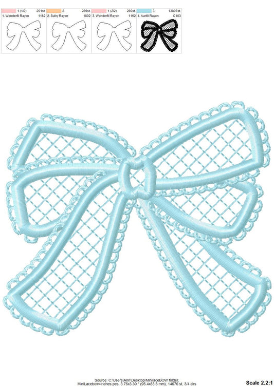 Mini Small Lace Bow Applique