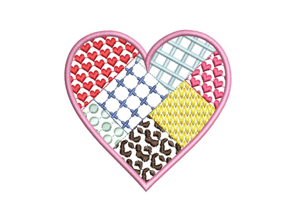 Patchwork Patterned Heart Applique