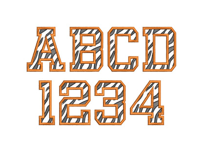 Tiger Print Striped Font Applique