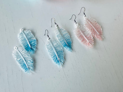 Delicate Feather Earrings Charm FSL