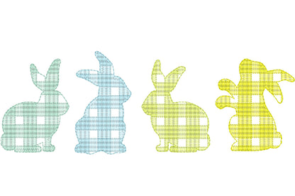 Gingham Plaid Easter Bunny 4 in a row