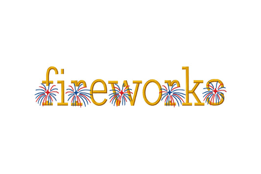 Fireworks 4th July Independence day patriotic bundle satin stitch 3