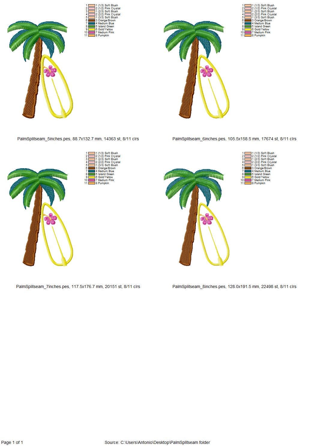 Summer Beach Palm And Surfing Board