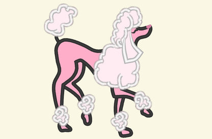 Poodle Puppy Fill Stitch and Applique