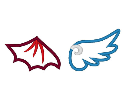 Little Angel And Little Devil Wings Applique