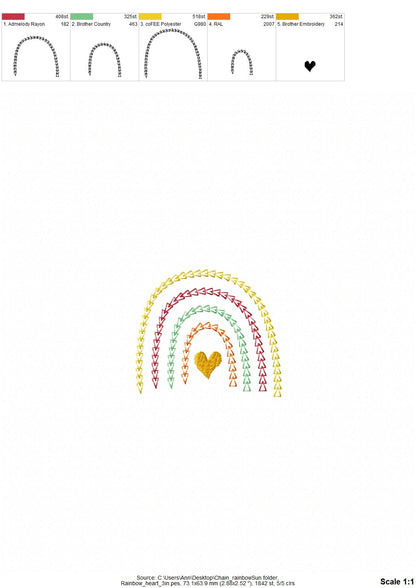 Primitive Quick light stitch Chain heart mini rainbow machine