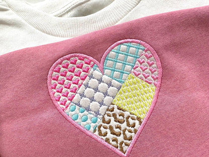 Patchwork Patterned Heart Applique