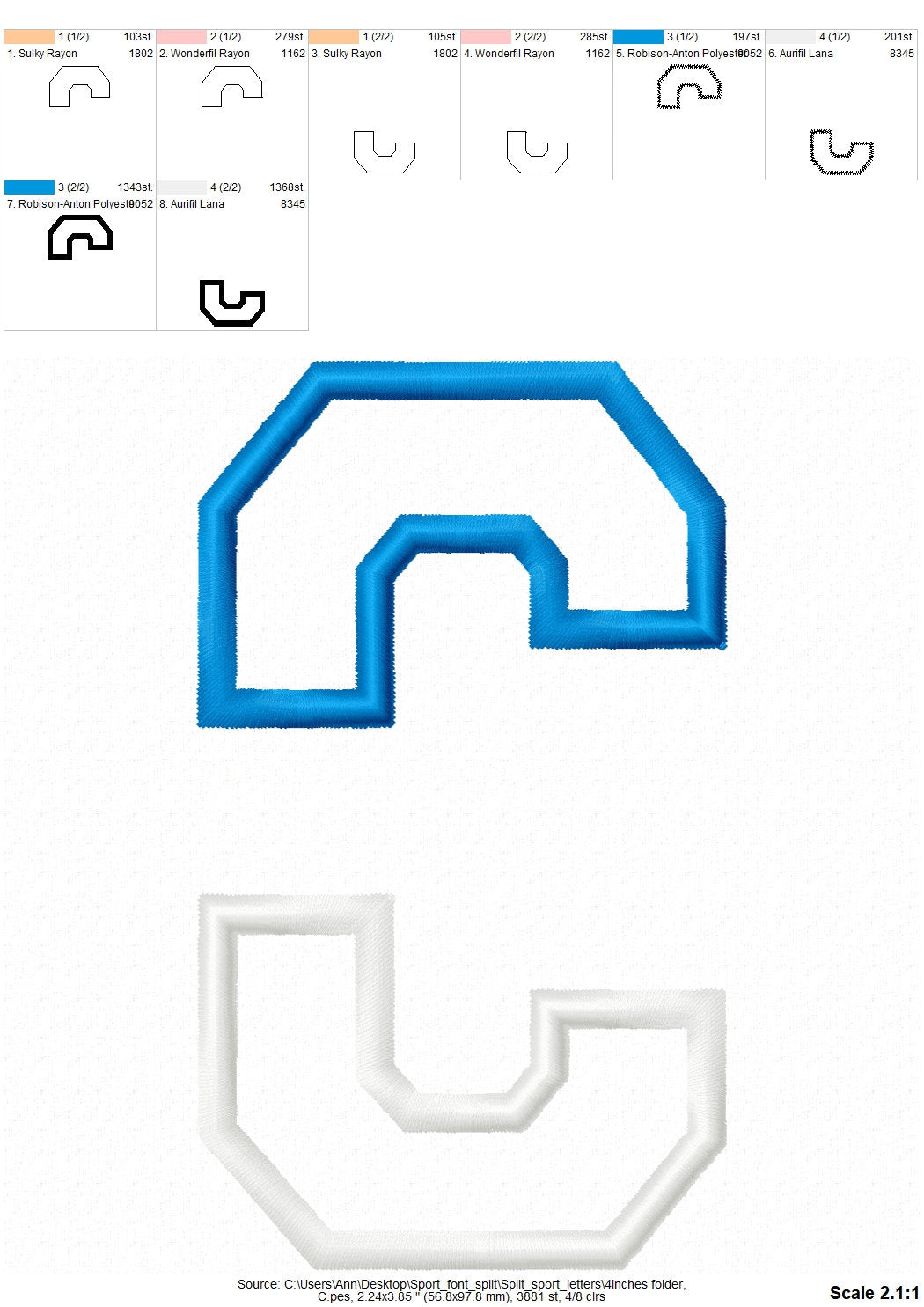 Split Athletic Collegiate Font Applique