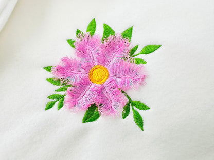 Fringed Big Flower Fluffy Fringe floral Daisy bouquet machine