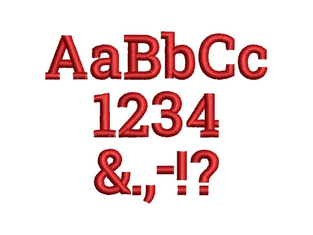 Mini Satin Stitch Block Font