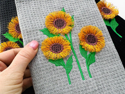Three Fringed Sunflower Stems