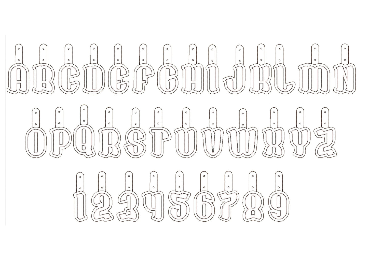 Puffy Puff Foam Monogram Keychain ITH