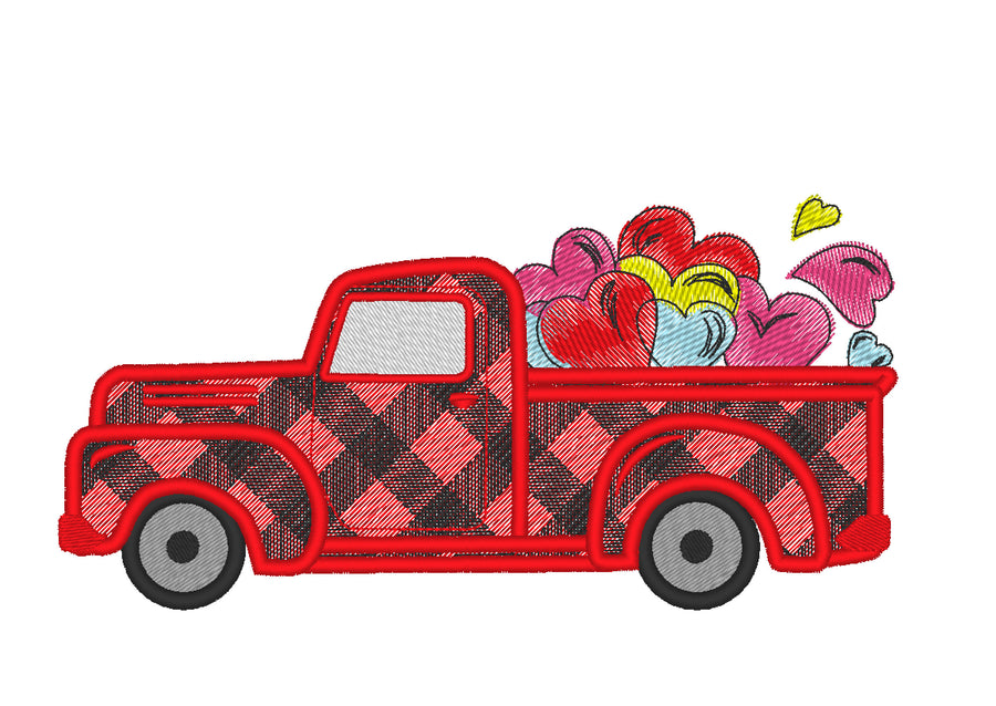 Wagon Red Truck with Heart