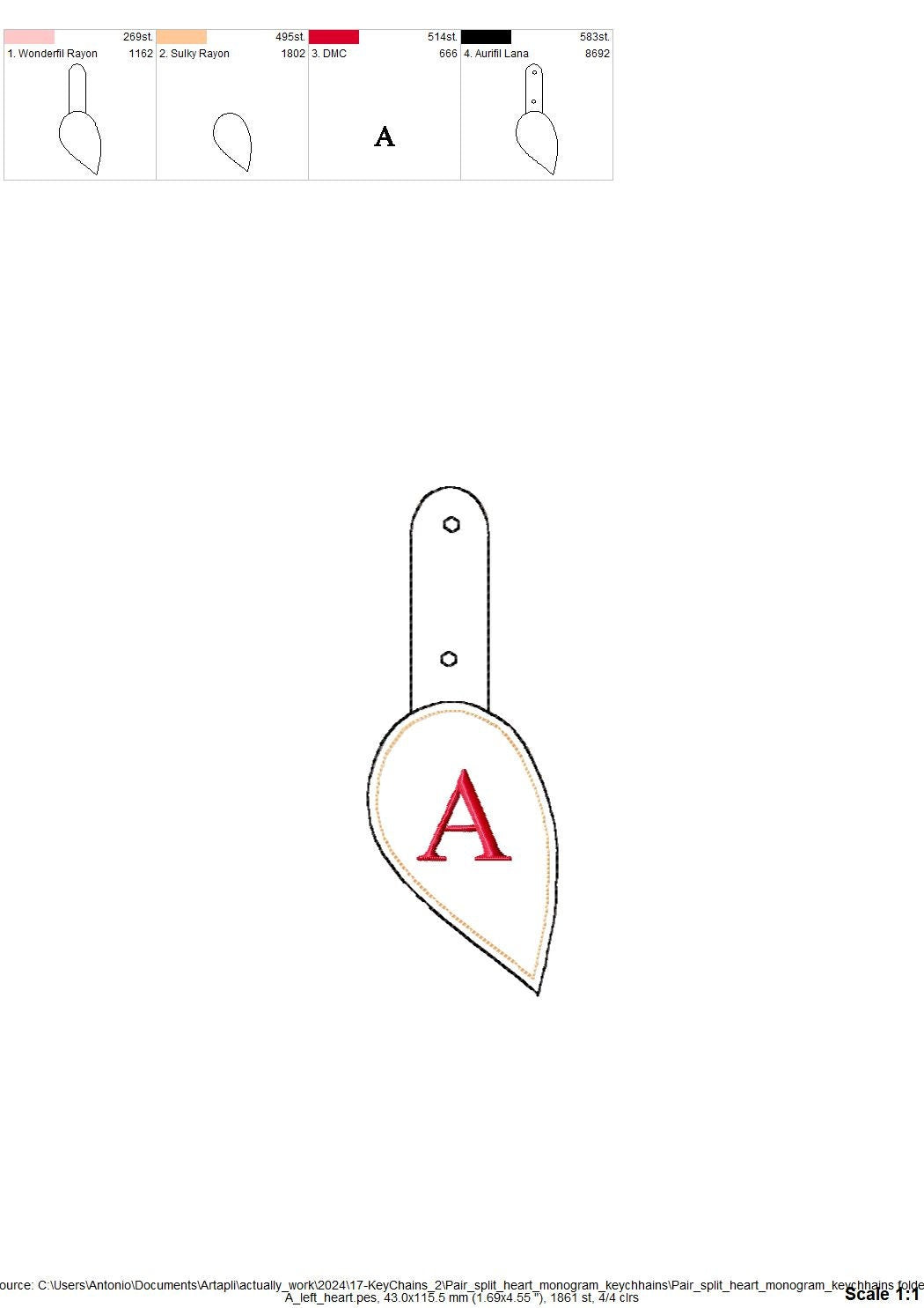 Split Heart Puffy Puff 3D Foam Keychain