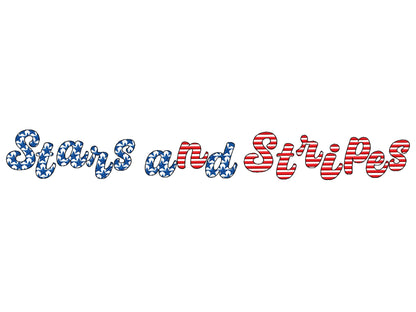 Patriotic Stars And Stripes Cursive Font