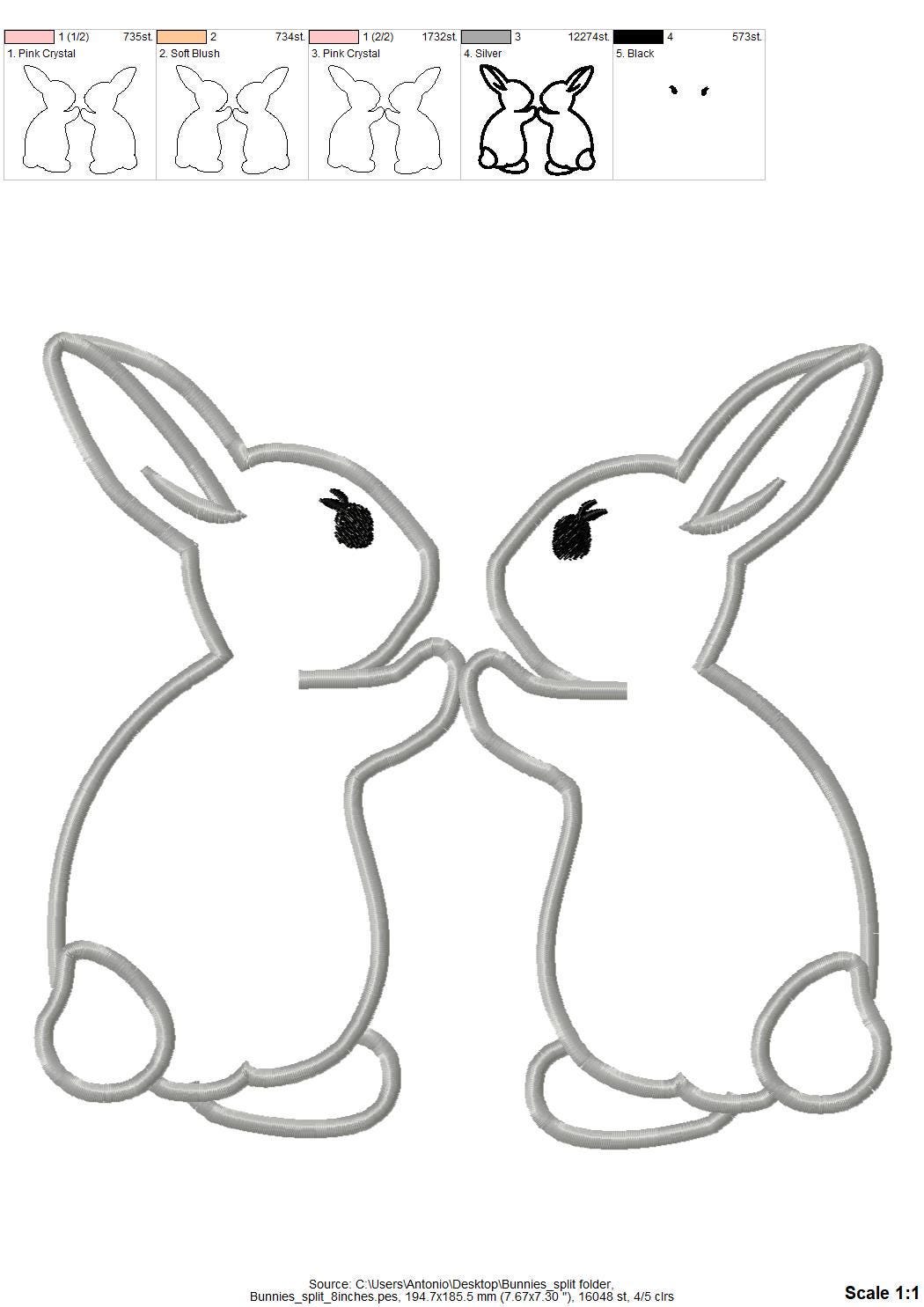 Cute Easter Bunnies Split Side Seam