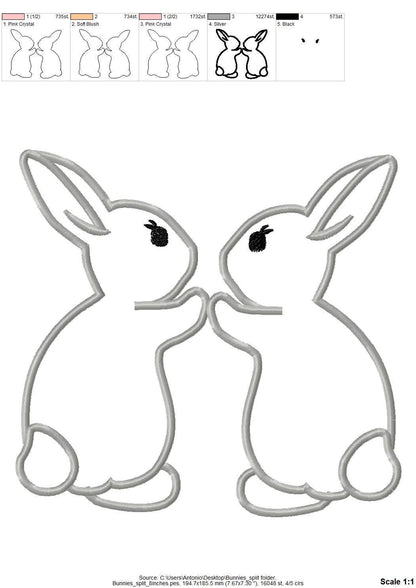 Cute Easter Bunnies Split Side Seam