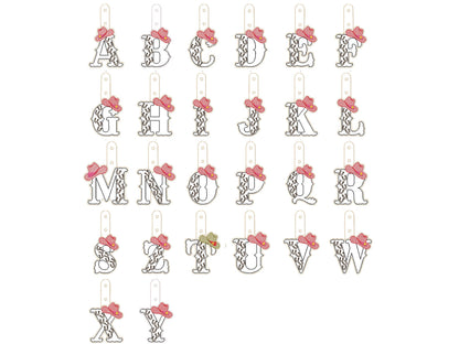 Cowboy Hat and Boots Monogram Keychain