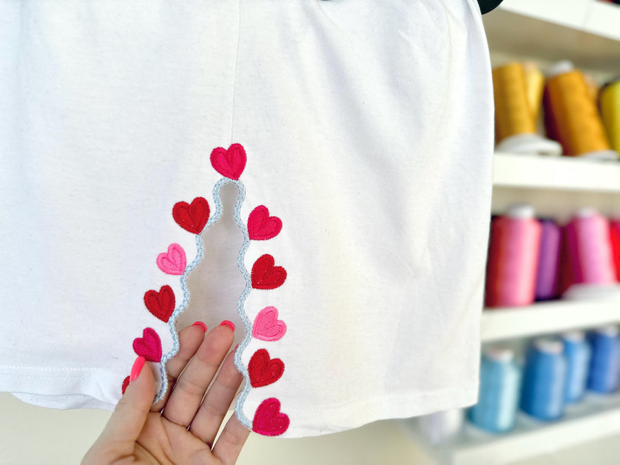 Heart Scalloped Split Side Seam