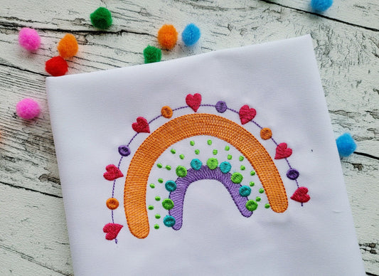 Boho Rainbow with Pearls and Hearts