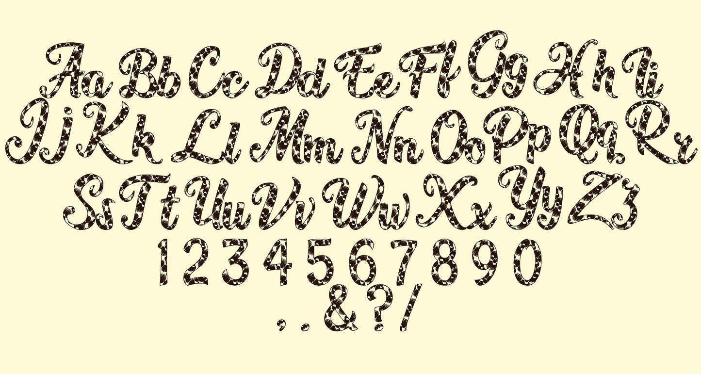 Leopard Spots Patterned Handwritten Font