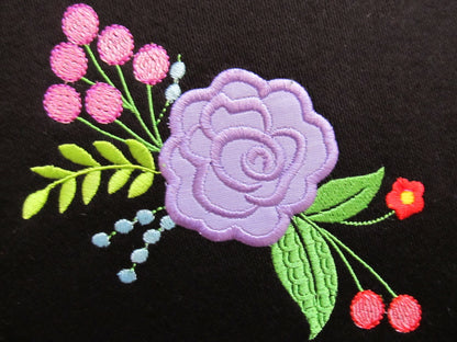 Shabby Chic Floral Bouquet Applique