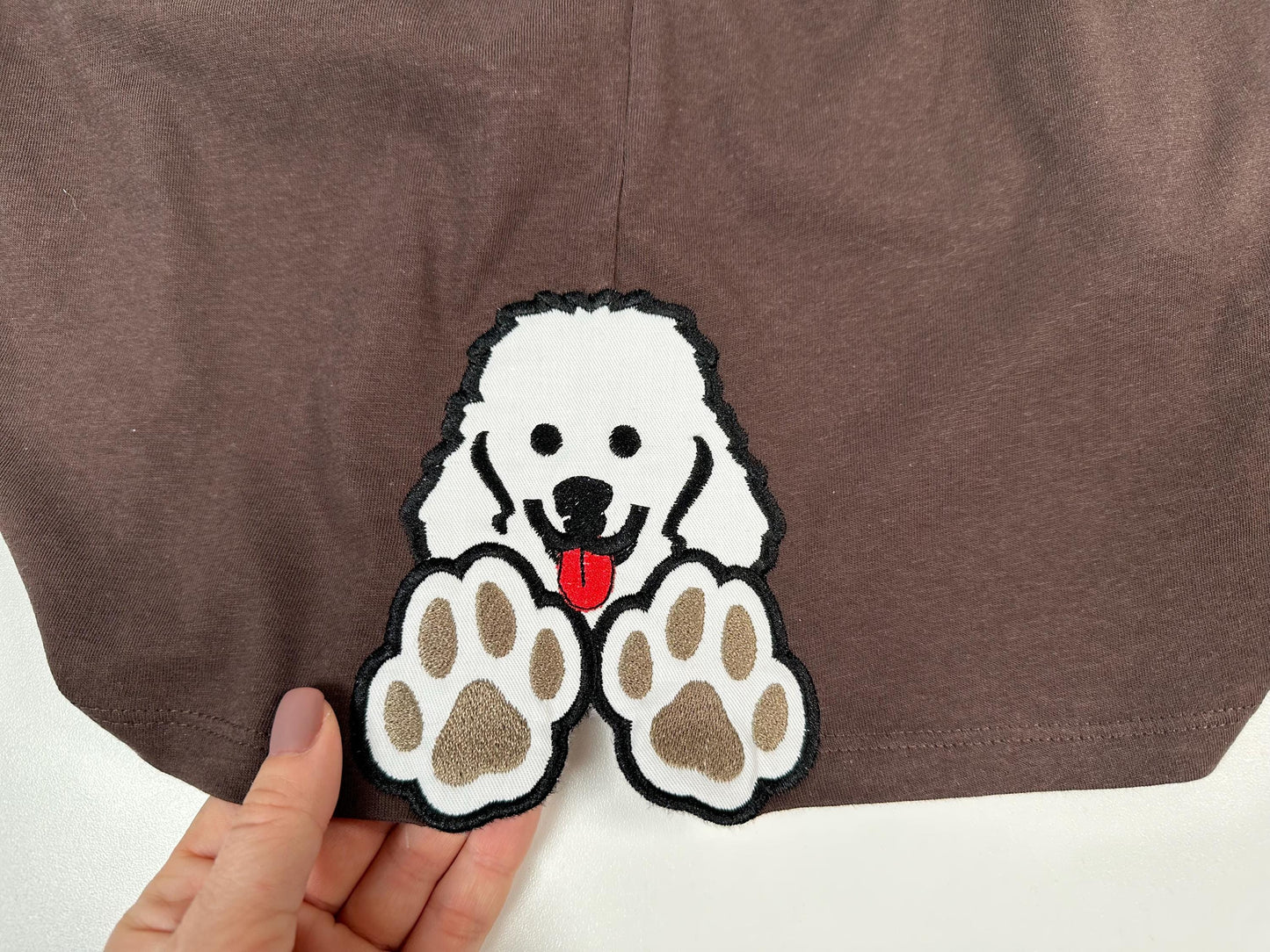 Poodle Puppy and Paw Applique