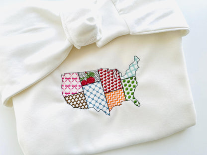 Patchwork USA States patterned US outline silhouette United States of