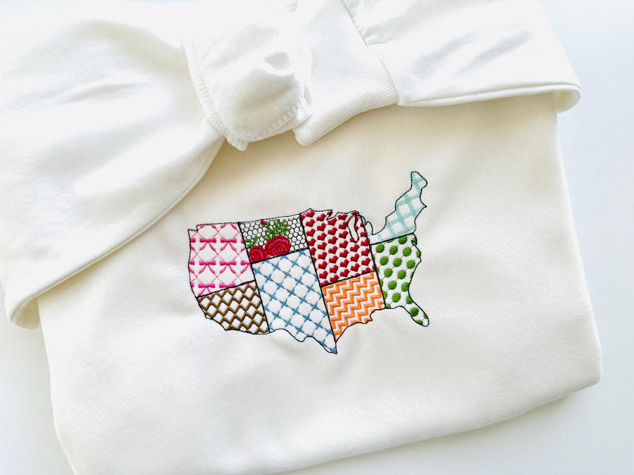 Patchwork USA States patterned US outline silhouette United States of