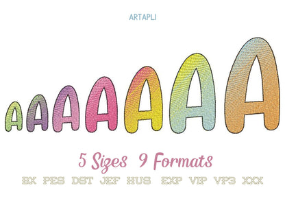 Iridescent 2-Color Ombre Gradient Kids Fun Font