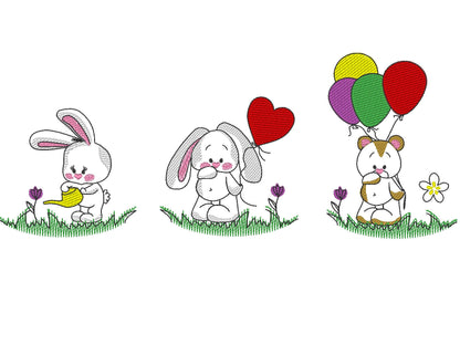 Light Sketch Stitch Baby Nursery Set