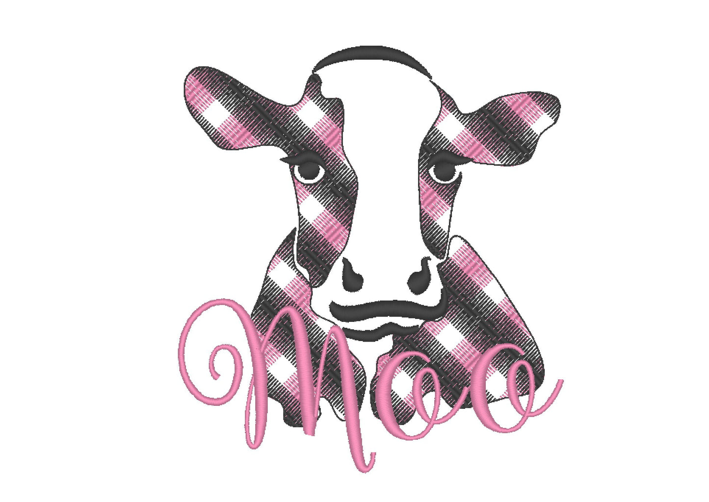 Gingham Plaid Patterned Cow
