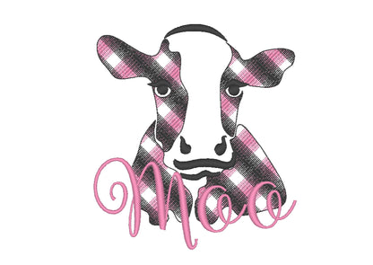 Gingham Plaid Patterned Cow