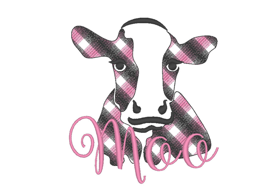 Gingham Plaid Patterned Cow