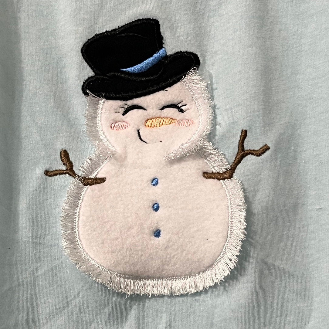 Fringed Snowman Applique