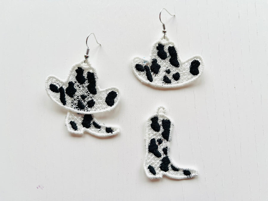 Cowboy Cowgirl Boots and Hat Earrings