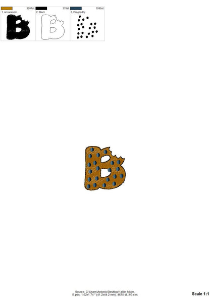 Bitten Cookie Font Fill Stitch