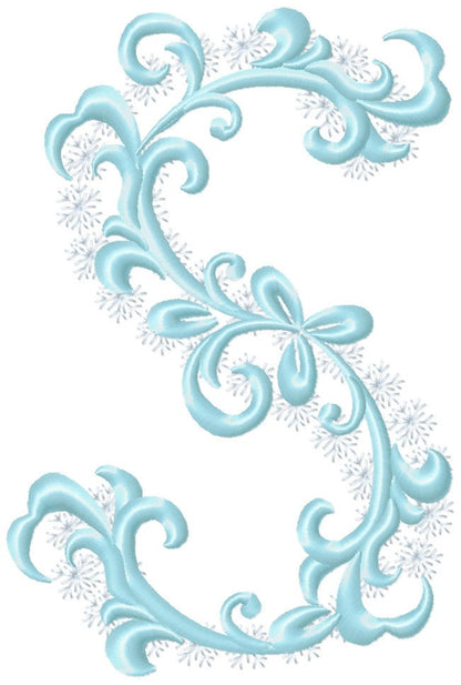 Frozen Ice Curl Monogram Font