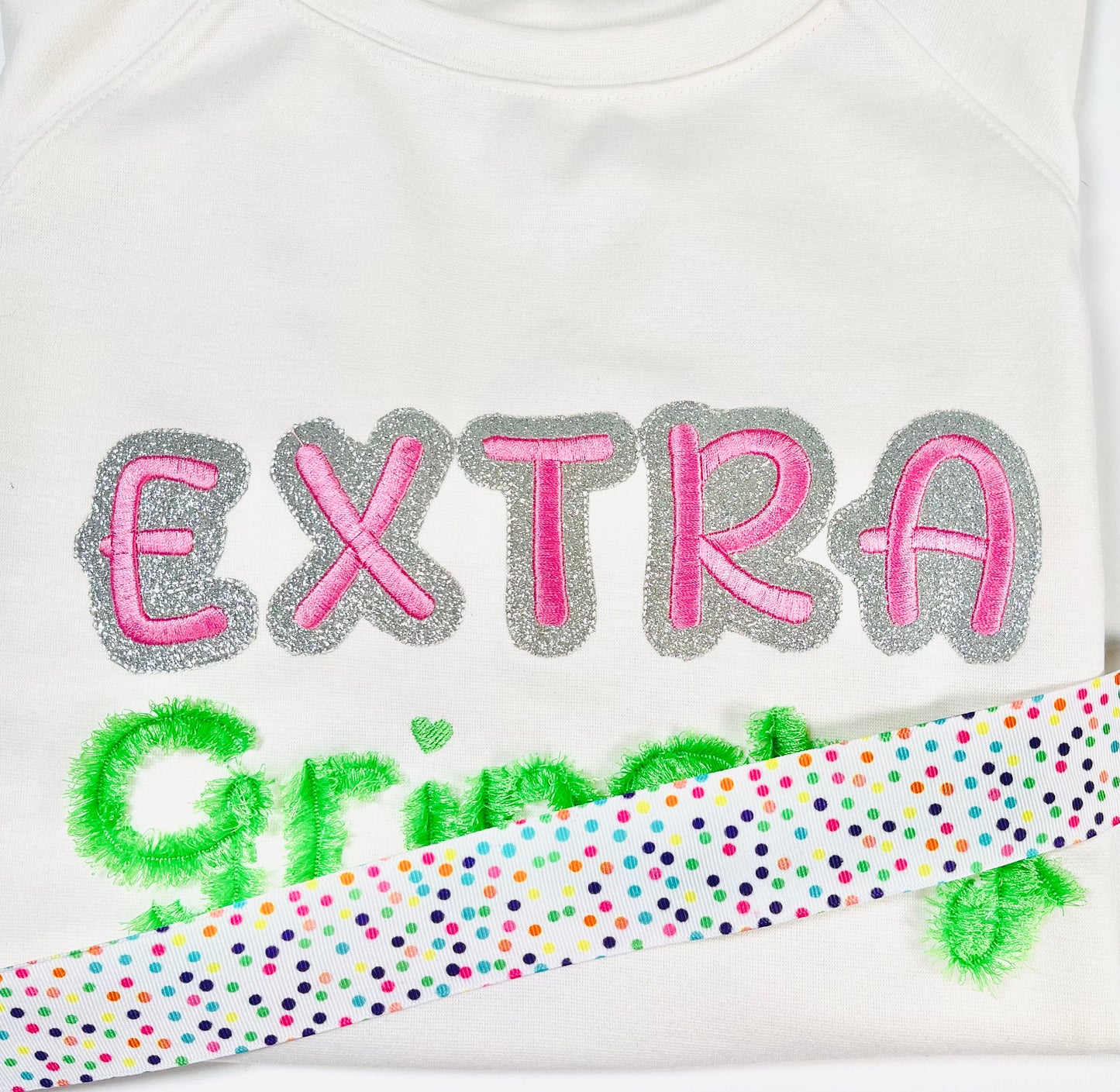 Glitter Faux Patch Font Applique
