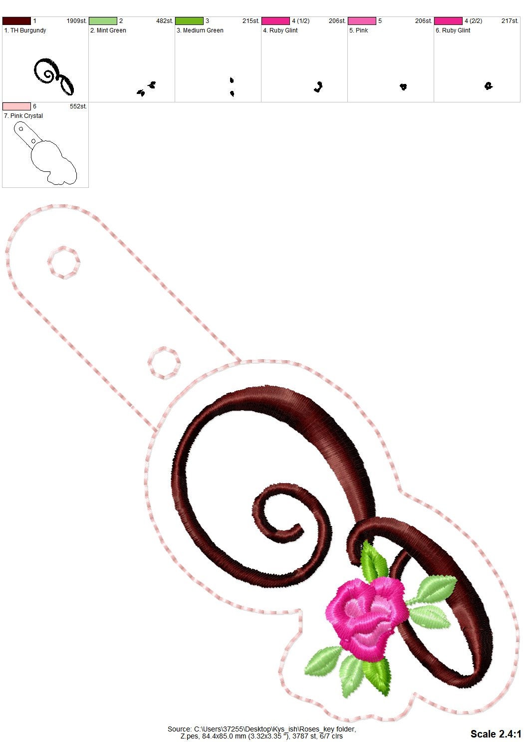 Meadow Initial Monogram Keychain
