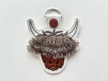 Fringed Highland Cow Keychain