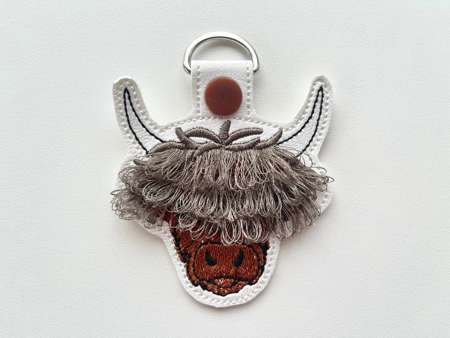Fringed Highland Cow Keychain