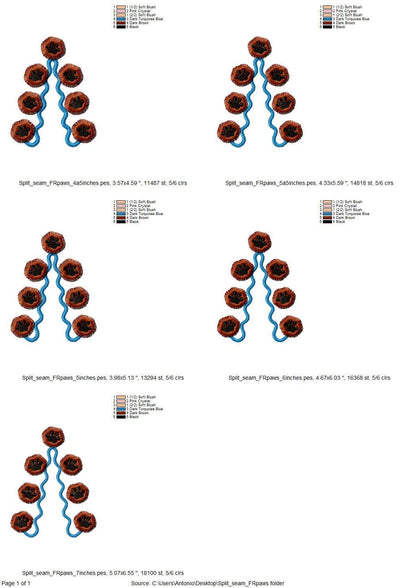 Small Fringed Paw Split Side Seam